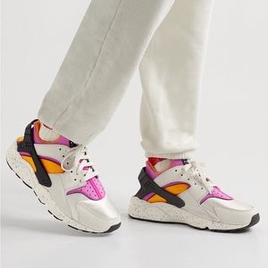 Air Huarache Rubber-Trimmed Leather and Neoprene Sneakers Size 9